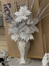 White silver vase with - vase, flowers