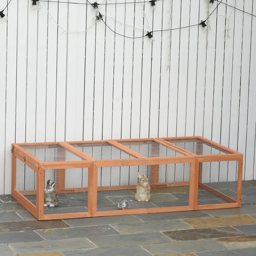 75in wooden rabbit hutch - rabbit,
