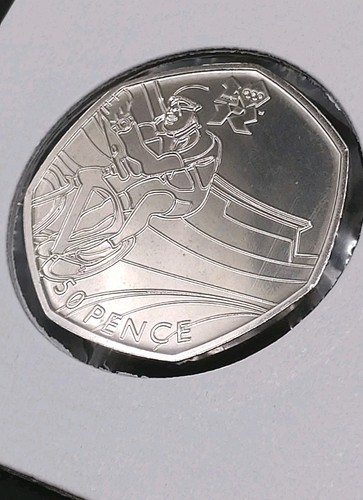 2011 50p cycling olympic coin - cycling,