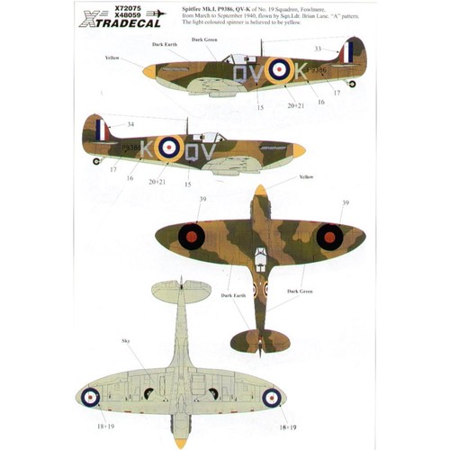 Xtradecal 72075 spitfire - xtradecal,