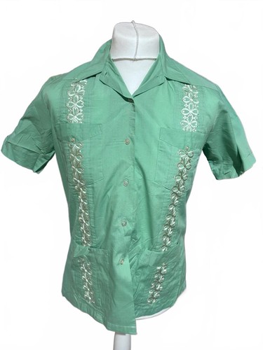 Vintage green embroidered