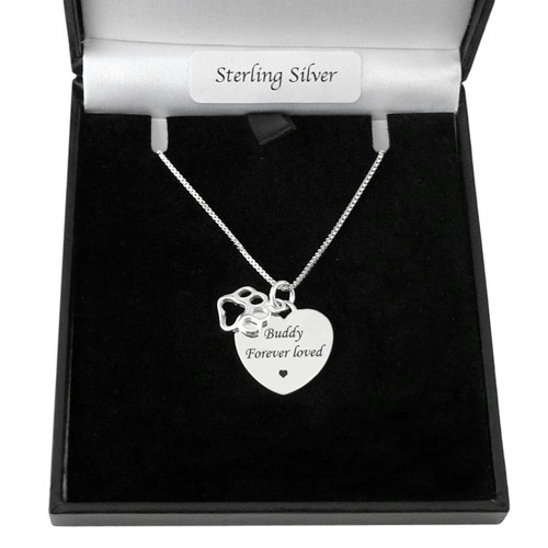 Paw necklace with - necklace, engraving