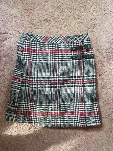 Ladies grey tartan skirt - f&f,