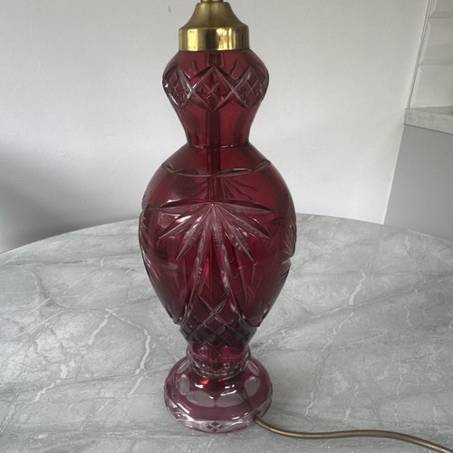 Ruby glass table lamp - glass, with