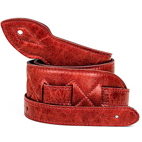 Genuine red soft leather - soft, 3.7"
