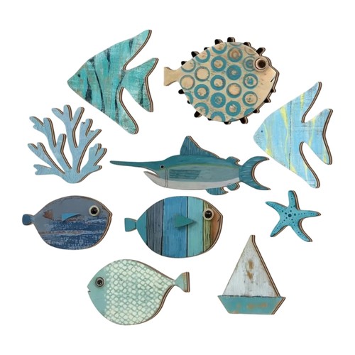 Wooden fish decorations - fish,