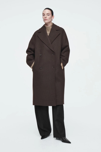 Cos brown herringbone - herringbone, manteco