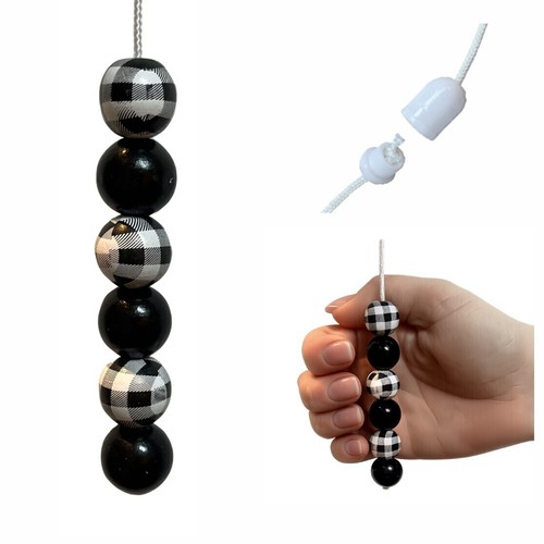 Wooden bead light pull with - wooden,