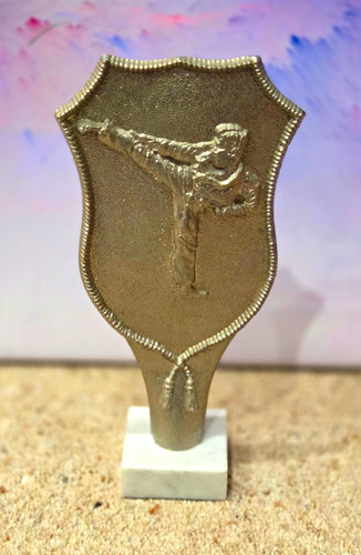 Karate sculpture trophy silver - karate,
