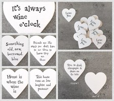 MINI WOODEN HEART PLAQUE Friend Gift Tiny Keepsake Message Card Making Sign 3cm