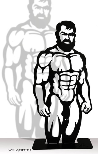 Beard inch steel sculpture - inch,