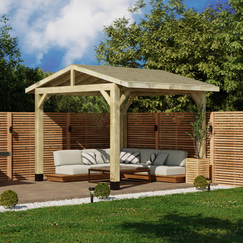 Wooden gazebo treated - wooden,
