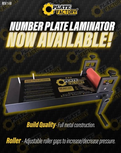 Licence plate number roller - plate,