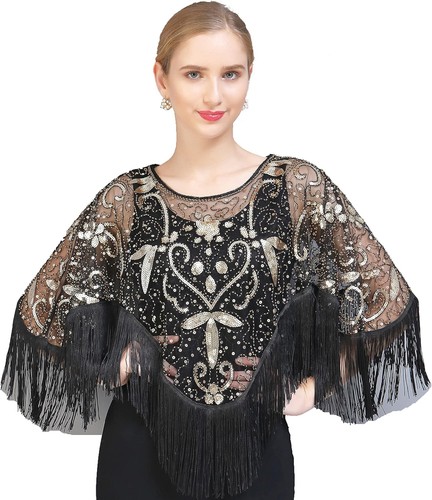 1920s shawl wraps sequin - shawl,