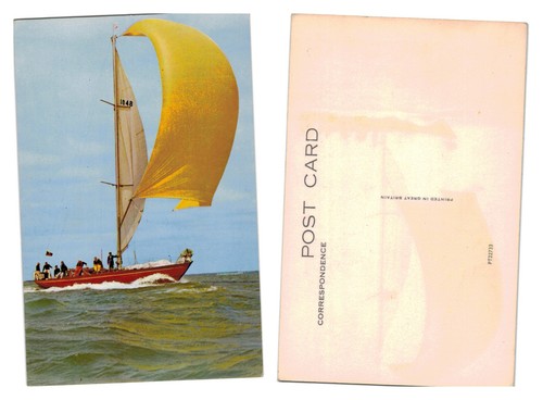 Postcard sailing yacht with - postcard,