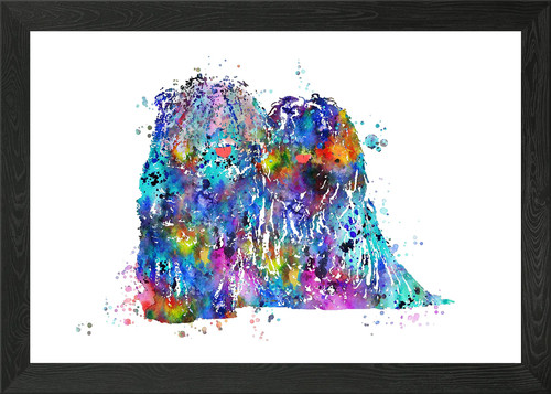 Hungarian puli framed wall - puli, art