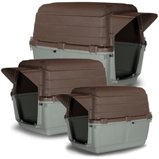 Large Plastic Dog Kennel Outdoor Pet House Garden Shelter Weatherproof S/M/L