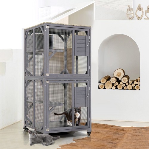 Wooden cat house kitten - wooden,