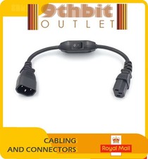 C14 Power Cable with Switch IEC 320 C14 to C13 Loom Cord On/Off Short Wires