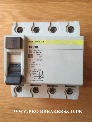 Square 40a 30ma pole rcd - 4,