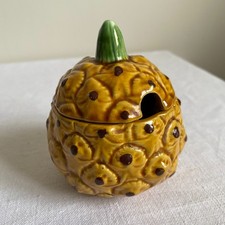 Vintage mid century ceramic pineapple preserve pot