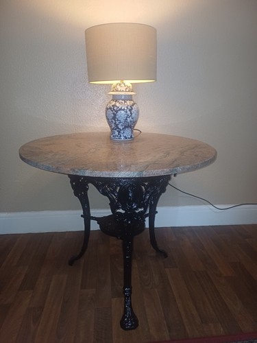 Cast iron table with - iron, marble