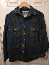 Field & Stream Mens Blue Green Check Shirt Flannel Lumberjack Tartan Cotton M