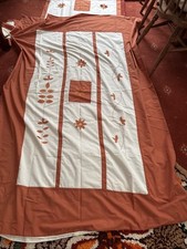 2 Single Duvet Covers and Pillow Cases. Terracotta and Cream.DUNELM