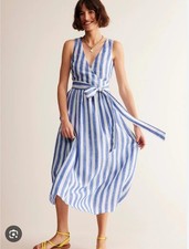Boden Linen Wrap Midi Dress