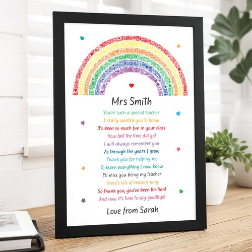 Personalised rainbow teacher - personalised,