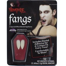 Halloween Fancy Dress Accessories - Vampire Dracula Fangs With Dental Adhesive