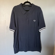 Fred Perry Textured Knit Navy