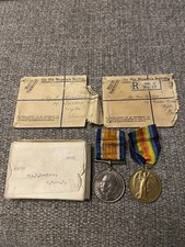 WW1 medals pair BWM & Victory medal F Moulding West Yorkshire Regiment Bradford