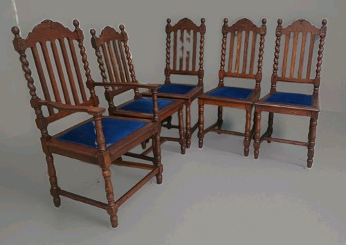 Antique set velvet chairs - set,