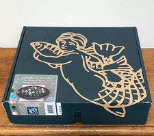 Solitaire Di Venezia Hand Blown Glass Marbles 1" (25mm), Dark Wood Board, Boxed