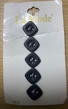 9 vintage  13mmsquare buttons. Branded La Mode made by Blumenthal New Jerset USA