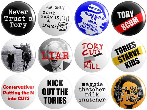 Anti tory button pin - anti,