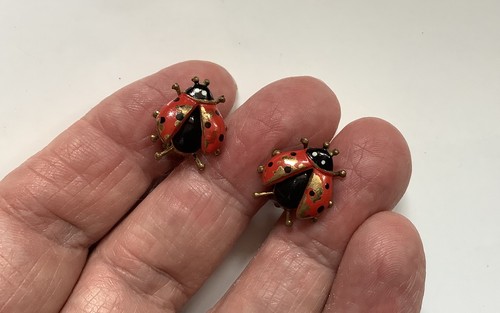 Vintage enamel red ladybird - vintage,