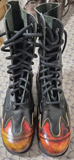 Vintage Underground Shoes Leather Flame 10 Hole Boots Mens 5 UK Womens 7 UK