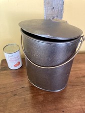 Antique Delivery Dairy Milk Cream Pail Canister Bancroft Dairy Hitchin C1900s 