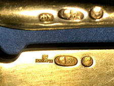 ФАБЕРЖЕ ORIGINAL GILT SET SILVER 84 RUSSIAN FAMOUS "KF" FABERGE IMPERIAL ANTIQUE