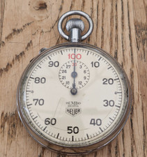 1960s HEUER DEMBO BRISTOL CAL 736 STOPWATCH WITH DUNLOP AVIATION INSCRIPTION