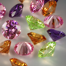 CUBIC ZIRCONIA LOOSE GEMS ROUND BRILLIANT CUT 1.5-3mm 12 COLOURS VARIOUS PACKS