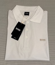 HUGO BOSS New X-Large XL Paddy Pro Polo Luxury Cotton T-shirt White 