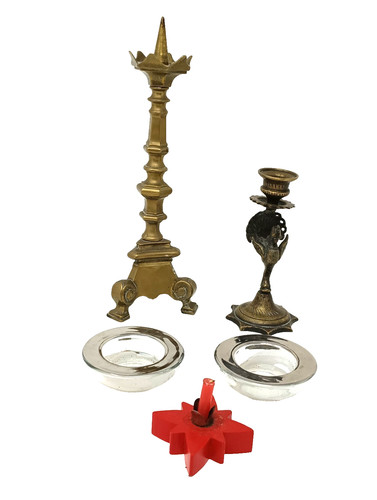 Vintage brass candlesticks job - candlesticks,