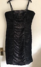 Alexon Black Ruched Strapless Cocktail Dress Size 16