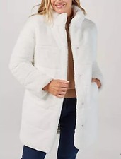 QVC Centigrade Coat XL Faux Fur Cream Colour long line work party office holiday