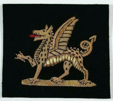 Monmouthshire Regiment Large Cloth Bullion blazer Badge - Veterans Patch