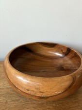 Teak Wood Vintage Handcrafted Mid-Century Large Fruit/Salad Bowl
