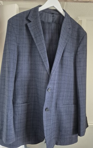 Navy check piece suit - m&s,